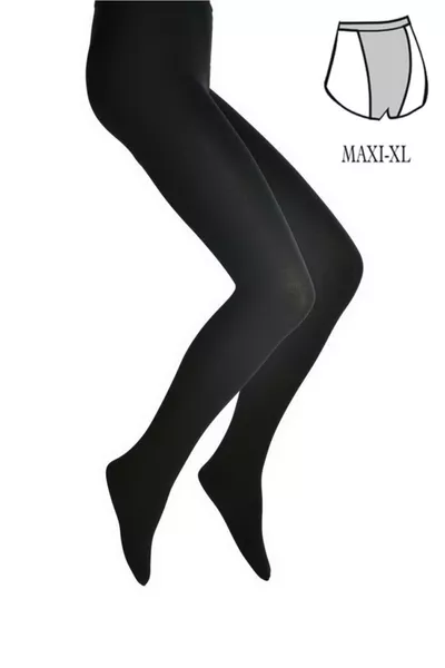 Термальные ( DENYE) женские колготки - большой размер, черные /  XL