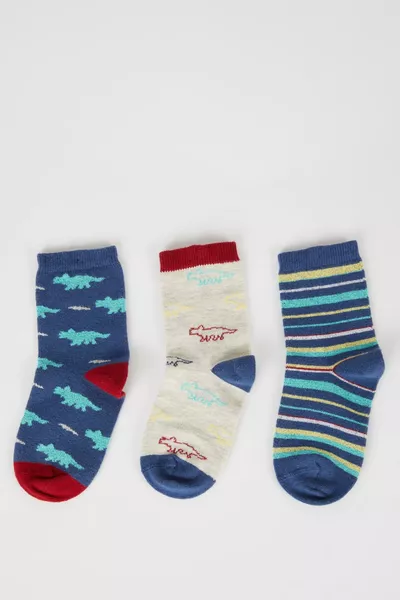 جوارب طويلة قطنية لطفل ولد 3 قطع ns