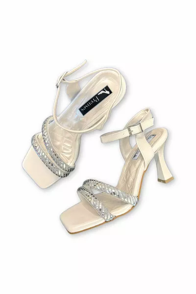 Женские хрустальные спиральные туфли Белое вечернее платье