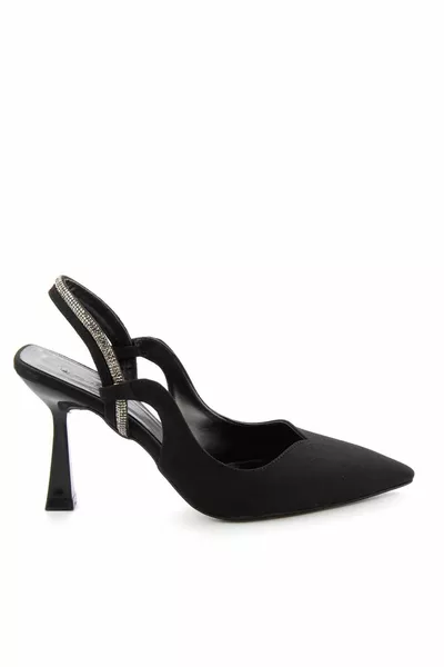 ماتي الأسود الساتان المرأة مساء اللباس أحذية 