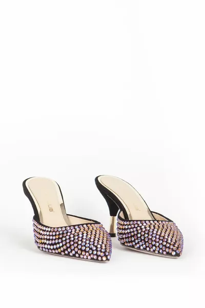 DERICLUB PL Истински велурен кожен камък Дамски чехли на ток