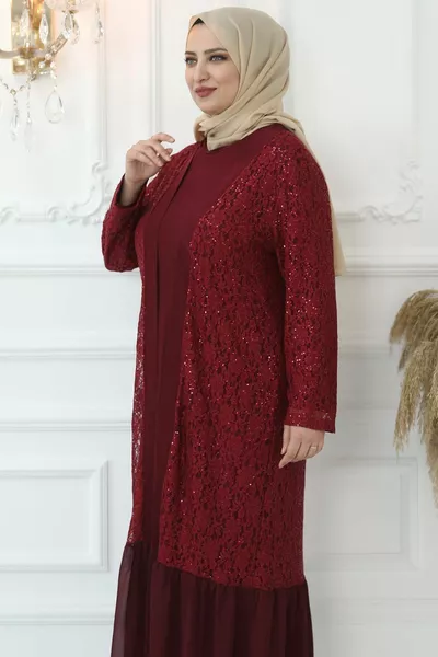 فستان سهرة القرن بوردو