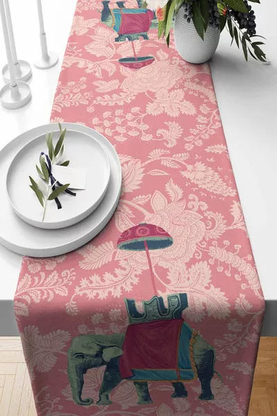 Loper Hint Fili Patroon Suède Weave * Cm - Stoffig Roze