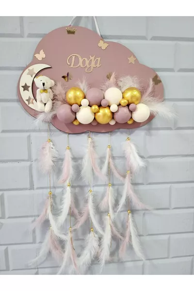 Декор для двери из дерева Облачко Декор для двери Имя для детской Поролон оптом