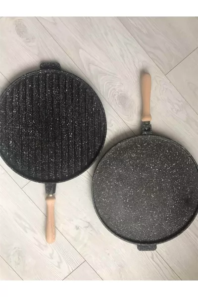 Dubbelzijdige Gietijzeren Granieten Gözleme- en Grillpan cm Gözleme