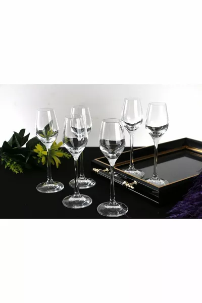 LAV - Set di 6 Bicchieri d'Acqua da Caffè Elegante in Cristallo