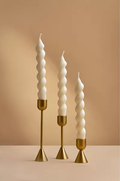 3 bougies chandelier torsadées italiennes