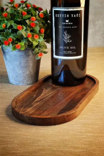 Nuovo Portabottiglie per Olio e Aceto in Legno Naturale Ovk-stand