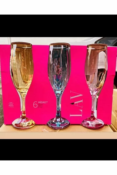 Kahve Yanı Su Bardağı 6 Kişilik 3 Renk