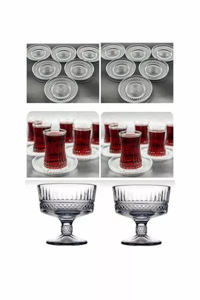  Части Комплект Чаши за Чай Elysia + Захарничка Elysia + Чинийка за Чай Riva