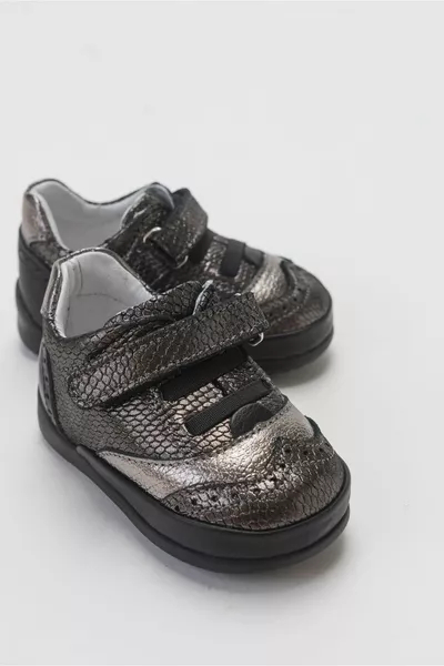 Kız Çocuk Siyah Hakiki Deri Ilk Adım Günlük Ayakkabı