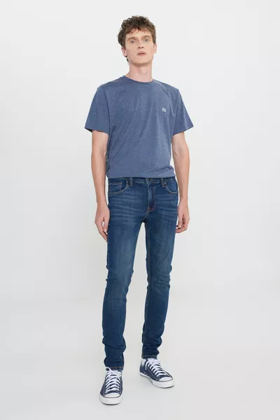 جينز دينيم ضيق جدًا للرجال ماغلون أزرق بخصر عادي وساق ضيقة للغاية