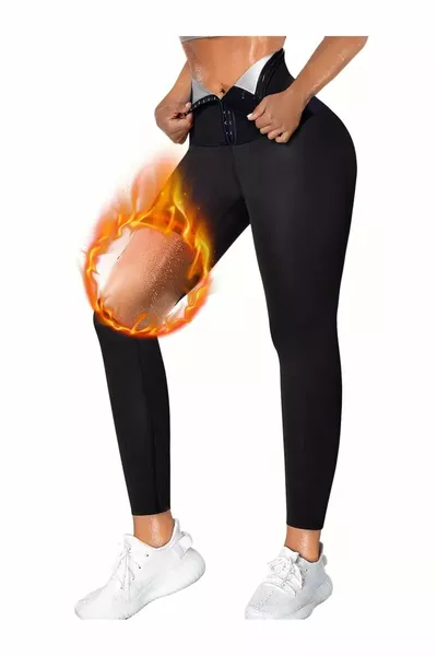 Sauna-Leggings Modell Thermo-Korsett mit Haken Effekt Leggings Schlankmachend, Figurformend, Straffend