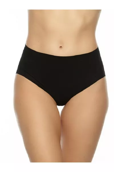 Gecko Toparlayıcı Yüksek Bel Lazer Kesim Iz Yapmaz Görünmez Yumuşak Kadın Külot 2 Adet Siyah-ten