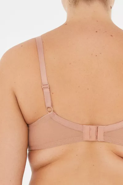 حمالة صدر بدون دعم بقوالب مصممة بلون بني قهوة