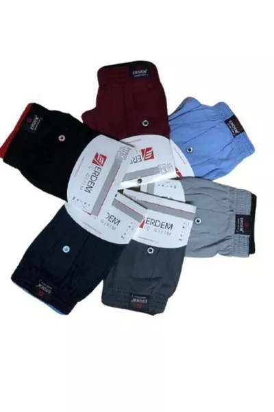 بوكسر رجالي بألوان مختلطة، 6 قطع، قطن مئة بالمئة