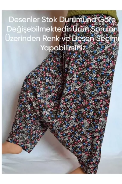 Floral Traditional Jersey Women's Pleated Trousers