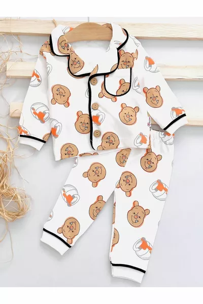 Baby Boy Pooh bedruckt % Baumwolle Top Bottom Nachthemd Set Neugeborenes