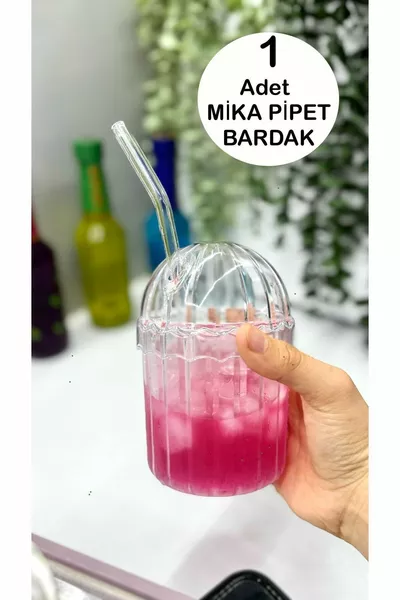 1 Piece MICA PLASTIC Heat Resistant Pinterest Cups with Oval Lids | Coffee & Serving Cup |  ml