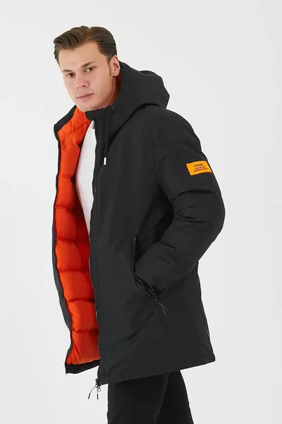 Manteau d’hiver long et épais noir