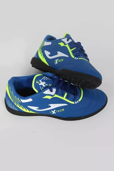 Young Boys New Extrem Blue Black Sole Colorful Small Gear Astroturf Field Shoes