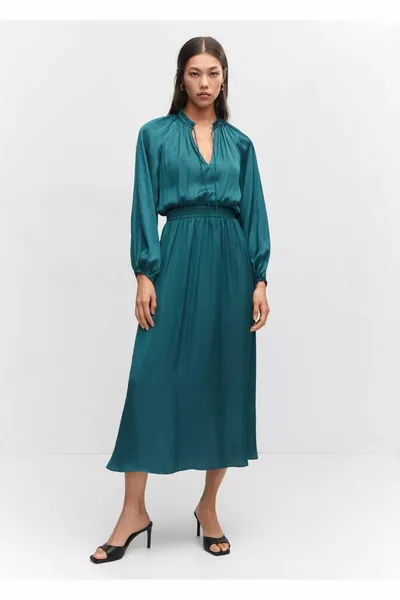 Robe en satin à manches ballon