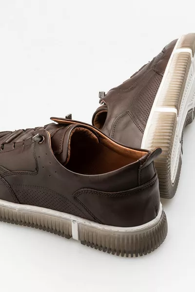 Marron Hommes % Cuir Véritable Sans Lacets Casual Chaussures Décontractées