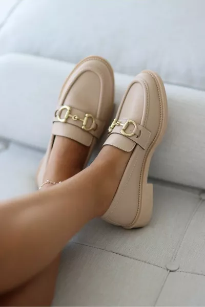 غالينا مشبك باليه نسائي مسطح - بيج