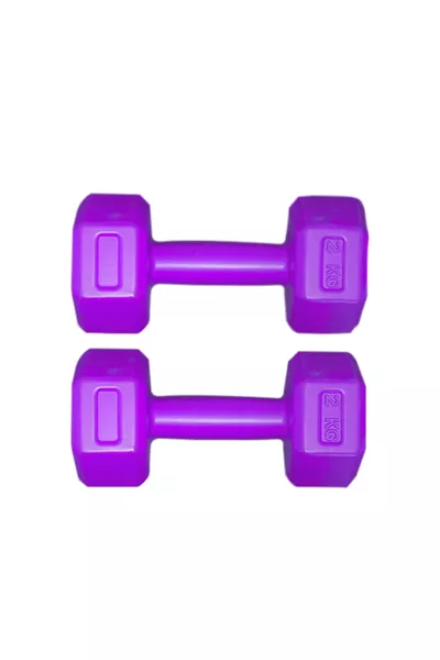 PURPLE 2 KG x 2 Pieces Total 4 KG Dumbbell Set 4 KG Dumbbell Set