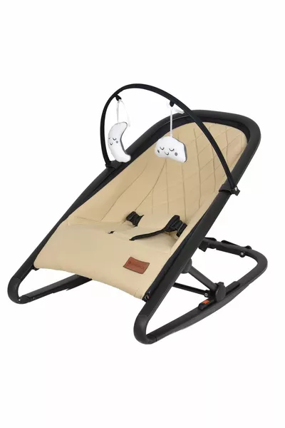 Siesta Schommelt en Vouwt. Thuisgebruik Babyschommel Verstelbaar Liggend Volledig Opvouwbaar Beige