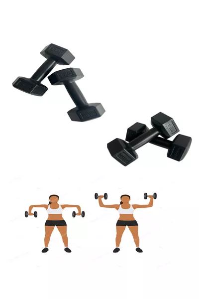 1 Kg x 2 Pieces Black Dumbbell Weight Set