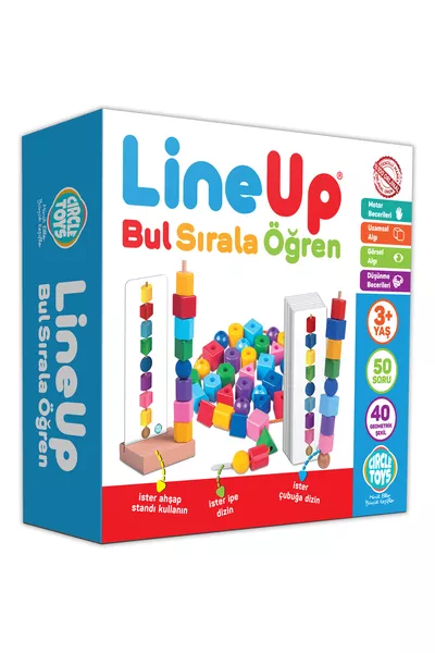 Line Up Beads and Shapes on a String and Stick Game