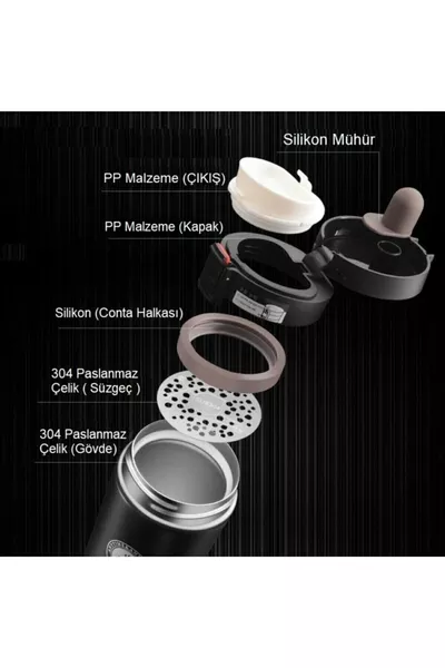 كوب ترمس مزدوج الطبقة مع مصفاة سناب بسعة مل