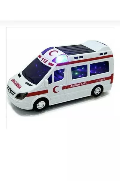 Nuovo Ambulanza Giocattolo 3D con Luci e Suoni a Batterie