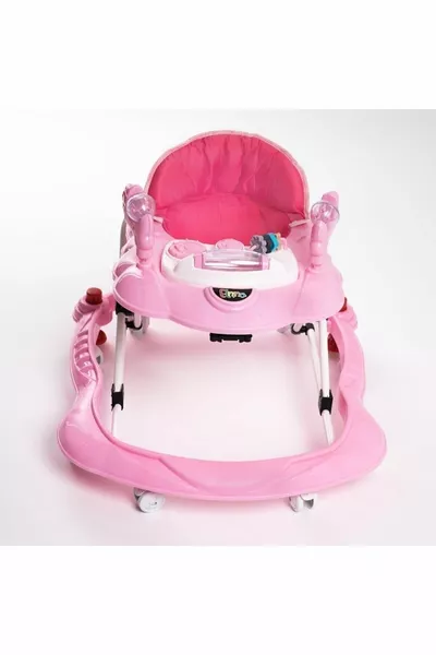 عربة أطفال موسيقية فاخرة مع لعبة بمستوى ثلاثي على شكل عنكبوت