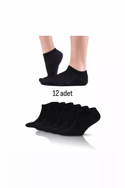  Pairs of Black Slipper Socks -Piece Economic Pack