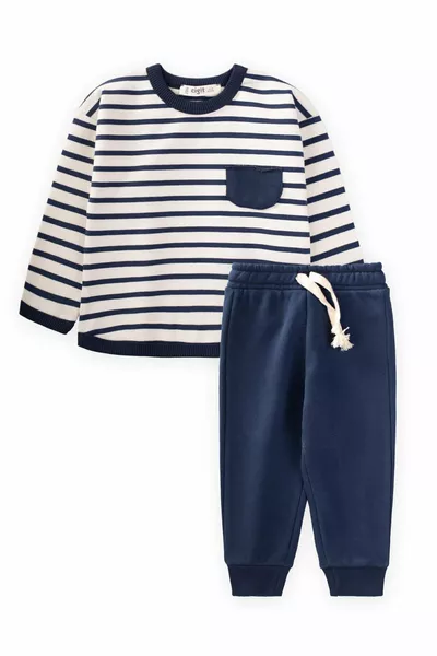 Striped Sweatshirt Set 1-7 Years Navy