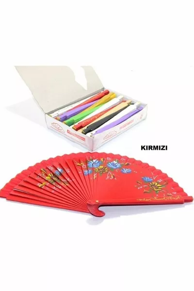 Éventail en bambou naturel à motif gravé sur un seul côté