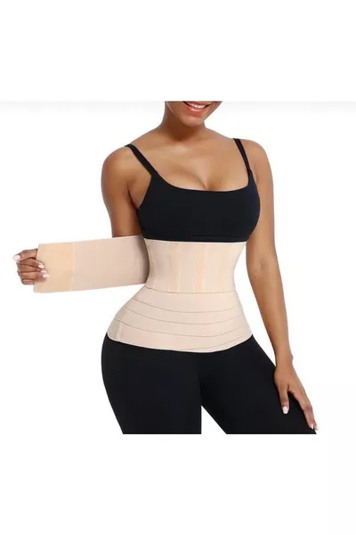 Verstrakkende Tailleband voor een Zandloperfiguur met Strakke Omslag en Huidskleur Corset