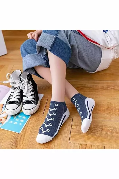 مجموعة جوارب شرابية بنقوش ملونة للجنسين، 5 أزواج