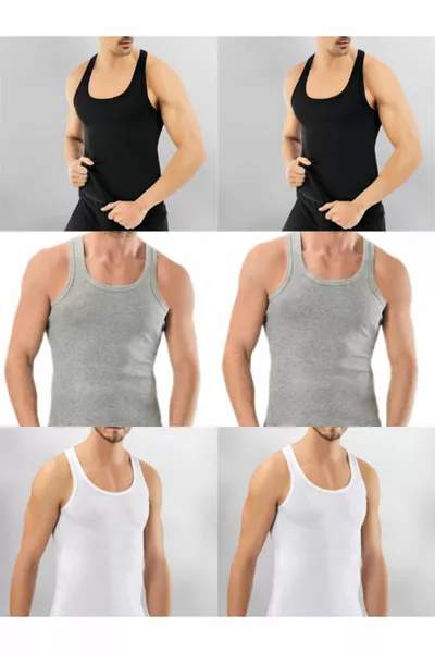 6 DÉBARDERS HOMME mélangés RAMBO, SOUS-VÊTEMENTS HOMME, DÉBARDER RAMBO HOMME, DÉBARDER ATHLÉTIQUE RAMBO