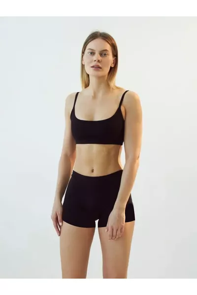 Boxer gainant et raffermissant Carigna, coupe au laser, sans traces, couleur noire