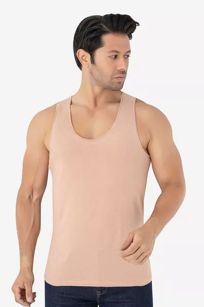Herren Unsichtbares Skinfarbenes Unterhemd % Baumwolle
