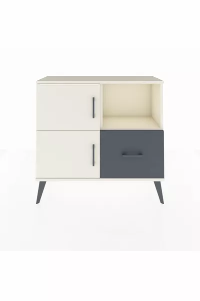 Arges Dresser with 2 Shelves, 1 Drawer, and 2 Doors Aytaşı-Aytaşı/Anthracite