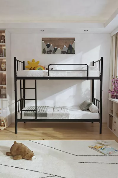 Tekno Ranza Легло Съвместимо Черно Отделяемо Метално Легло-Разтегателна Койла