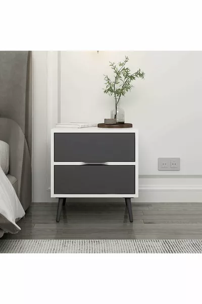 إلينا أياكلي كومودين بدرجين - أبيض/أسود فحمي