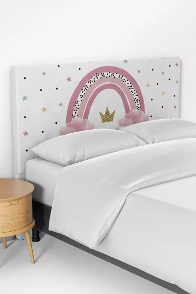 Rainbow Pattern Kids Bed Base Headboard Cover
