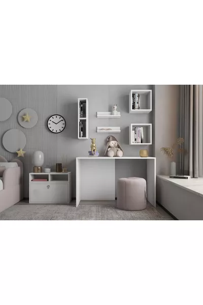 مجموعة التخزين والعمل المعياري لغرفة الأطفال – 