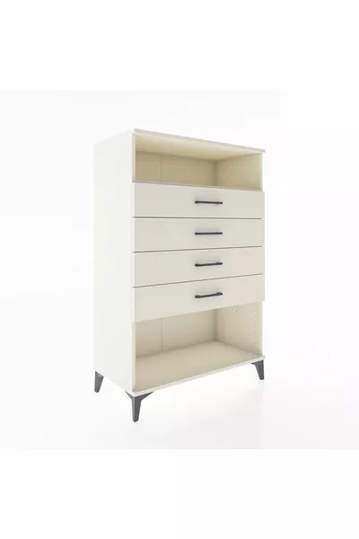 خزانة هايبريون رف واحد بأربع أدراج - عقيق القمر