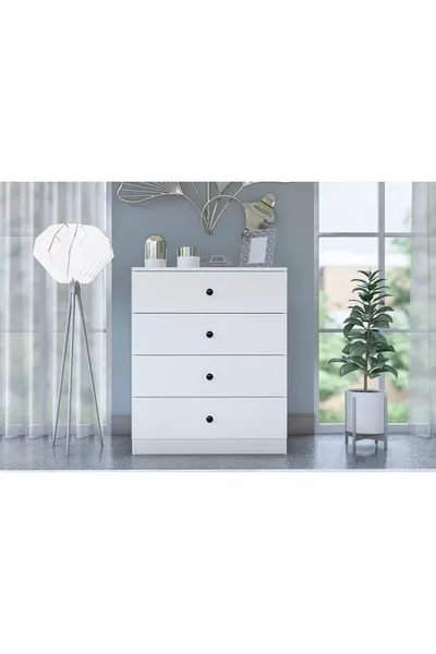 ГЛЕДАЛКА ALMİNA, 4 ЧЕКМЕДЖЕТА, БЯЛА